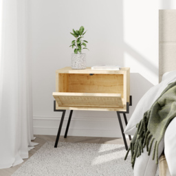 Naive Oak Bedside Table - Size: Single Drawer - Cream - Decortie - Wilko - thumbnail 6