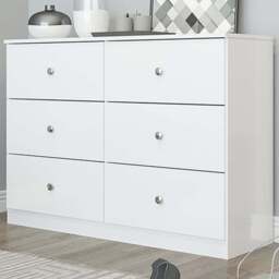 Seconique Denver 6 Drawer White Gloss Storage Chest - Wilko