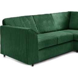 Luxor 5 Seater Green Jumbo Cord Full Back L Shaped Corner Sofa Set - Wilko - thumbnail 4