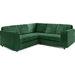 Luxor 5 Seater Green Jumbo Cord Full Back L Shaped Corner Sofa Set - Wilko - thumbnail 3