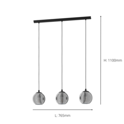 EGLO Ariscani 3 Pendant Light - Size: 27 x 73 x 20cm - Wilko - thumbnail 5