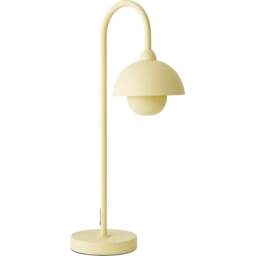 ValueLights Tilly Pastel Lemon Arched Dome Shade Metal LED Table Lamp - Size: 58.5 x 30.5 x 16cm - Blue - Wilko