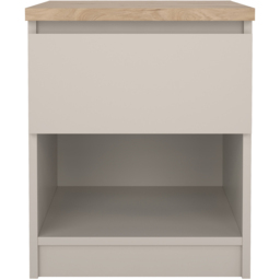 Florence Naia Single Drawer Single Shelf Cashmere Jackson Hickory Bedside Table - Brown - Furniture To Go - Wilko - thumbnail 4