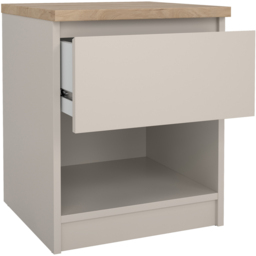 Florence Naia Single Drawer Single Shelf Cashmere Jackson Hickory Bedside Table - Brown - Furniture To Go - Wilko - thumbnail 6