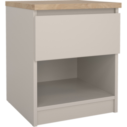 Florence Naia Single Drawer Single Shelf Cashmere Jackson Hickory Bedside Table - Brown - Furniture To Go - Wilko - thumbnail 3