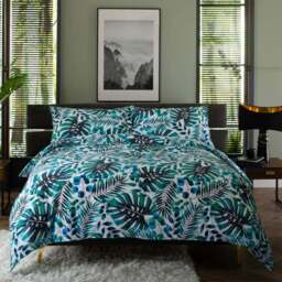 The Lyndon Company Brazil Double Botanical 180 Thread Count Duvet Set - Green - Wilko - thumbnail 1