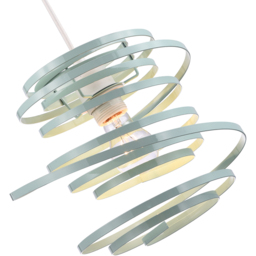 Happy Homewares Double Ribbon Spiral Swirl Duck Egg Gloss Metal Ceiling Light - Size: 35 x 23 x 23cm - Blue - Wilko - thumbnail 5