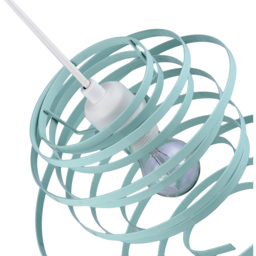 Happy Homewares Double Ribbon Spiral Swirl Duck Egg Gloss Metal Ceiling Light - Size: 35 x 23 x 23cm - Blue - Wilko - thumbnail 4