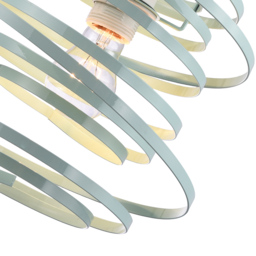 Happy Homewares Double Ribbon Spiral Swirl Duck Egg Gloss Metal Ceiling Light - Size: 35 x 23 x 23cm - Blue - Wilko - thumbnail 6