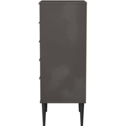 Crowndale Hong Kong 5 Drawer Slatt Effect and Graphite Tall Bedside Cabinet Ready Assembled - Slatt Effect & Graphite - Wilko - thumbnail 4