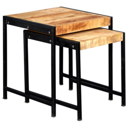 Brooklyn Carnaby Industrial Nest of Tables Set of 2 - Brown - Wilko - thumbnail 3
