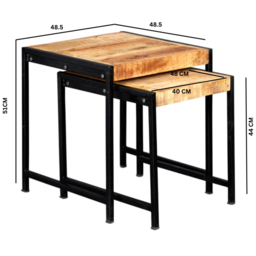 Brooklyn Carnaby Industrial Nest of Tables Set of 2 - Brown - Wilko - thumbnail 7