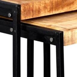 Brooklyn Carnaby Industrial Nest of Tables Set of 2 - Brown - Wilko - thumbnail 5