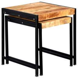 Brooklyn Carnaby Industrial Nest of Tables Set of 2 - Brown - Wilko - thumbnail 4