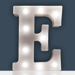 St Helens Battery Operated 3D LED Letter E Light - Size: 14 x 3 x 22cm - White - Wilko - thumbnail 3