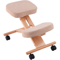 Costway Beige Wooden Orthopaedic Kneeling Chair - Cream - Wilko - thumbnail 3