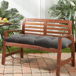 Living and Home Dark Grey Rectangular Tufted Bench Cushion Seat Pad - Size: 40 x 120cm - Wilko - thumbnail 7