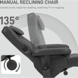 HOMCOM Black Upholstered Massage Swivel Recliner Armchair with Footstool - Size: Single - Wilko - thumbnail 6