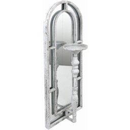 Rustic Arched Mirrored Candle Holder - Grey - Size: 54 x 22cm - The Port. Co Gallery - Wilko - thumbnail 3