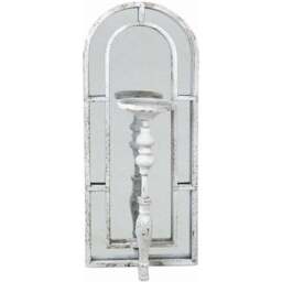 Rustic Arched Mirrored Candle Holder - Grey - Size: 54 x 22cm - The Port. Co Gallery - Wilko - thumbnail 1
