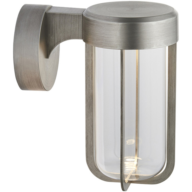 Merano Benevento Clear Glass Shade Brushed Silver LED Outdoor Wall Lamp - Size: 18 x 11 x 20.8cm - Wilko - image 1