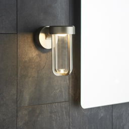 Merano Benevento Clear Glass Shade Brushed Silver LED Outdoor Wall Lamp - Size: 18 x 11 x 20.8cm - Wilko - thumbnail 7