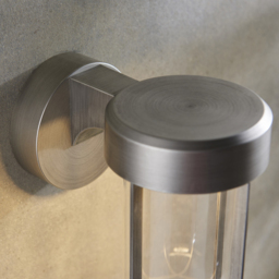 Merano Benevento Clear Glass Shade Brushed Silver LED Outdoor Wall Lamp - Size: 18 x 11 x 20.8cm - Wilko - thumbnail 5