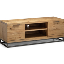 Julian Bowen Brooklyn 2 Door 2 Shelf Oak TV Unit - Size: 45 x 135 x 51cm - Brown - Wilko - thumbnail 3