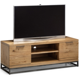 Julian Bowen Brooklyn 2 Door 2 Shelf Oak TV Unit - Size: 45 x 135 x 51cm - Brown - Wilko - thumbnail 5