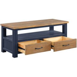 Baumhaus Splash of Blue 2 Drawer Single Shelf Widescreen TV Cabinet - Wilko - thumbnail 4