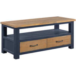 Baumhaus Splash of Blue 2 Drawer Single Shelf Widescreen TV Cabinet - Wilko - thumbnail 3