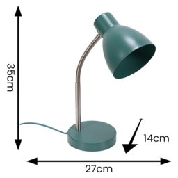 ValueLights Keela Teal Adjustable Flexi Neck LED Desk Table Lamp - Size: 35 x 14 x 27cm - Blue - Wilko - thumbnail 7
