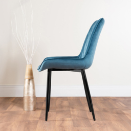Furniturebox Arona Cesano 4 Seater Round Dining Set Grey Black and Blue - Wilko - thumbnail 5