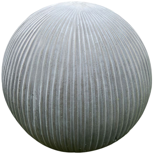 wilko Vertical Ribbed Light Grey Outdoor Decorative Ball 22.5cm - image 1