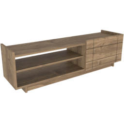 Decorotika Valantina Single Door 2 Shelf Walnut TV Unit - Size: 41.4 x 140 x 37cm - Brown - Wilko - thumbnail 3