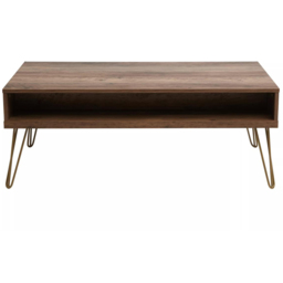 Interiors by Premier Flori 2 Drawer Veneer Coffee Table - Size: 110 x 59 x 42cm - Brown - Wilko - thumbnail 5