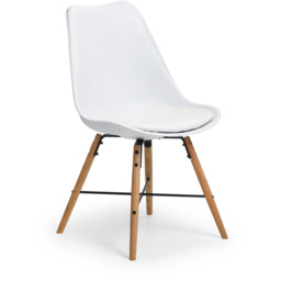 Julian Bowen Kari Set of 2 White and Oak Dining Chair - Wilko - thumbnail 4