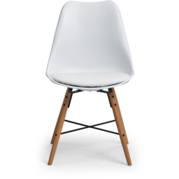 Julian Bowen Kari Set of 2 White and Oak Dining Chair - Wilko - thumbnail 5
