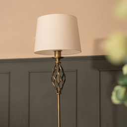 ValueLights Memphis Antique Brass Barley Twist LED Floor Lamp - Gold - Wilko - thumbnail 5