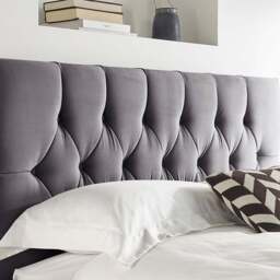 Aspire Furniture Catherine Lansfield Boutique Double Steel Brushed Velvet Headboard - Silver - Aspire Beds - Wilko - thumbnail 1
