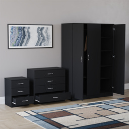 Vida Designs Riano Black 3 Piece Bedroom Furniture Set - Wilko - thumbnail 6