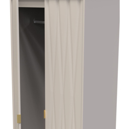 Crowndale Diamond Ready Assembled 2 Door 2 Drawer Matt Kashmir Tall Double Wardrobe - Size: 2 Door, 2 Drawer - Cream - Wilko - thumbnail 6