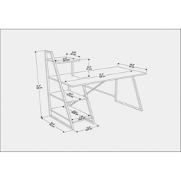 Decorotika Admira Gold and White Marble Effect Modern Computer Desk - Size: 120 x 120 x 60cm - Multi - Wilko - thumbnail 7