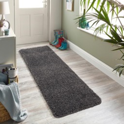 My Rug Charcoal Rug 67 x 200cm - Size: 67 x 200 x 2cm - grey - Wilko - thumbnail 3