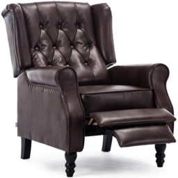 Furniture Online Althorpe Brown Wing Back Leather Recliner Chair - Size: 108 x 73 x 91cm - Wilko - thumbnail 4