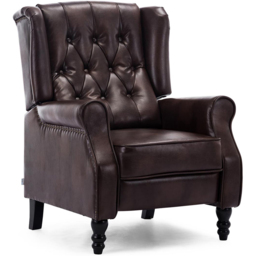 Furniture Online Althorpe Brown Wing Back Leather Recliner Chair - Size: 108 x 73 x 91cm - Wilko - thumbnail 3