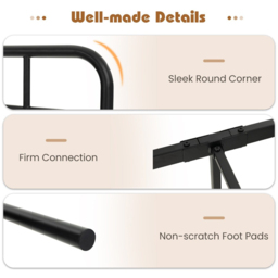 Costway Single Metal Bed Frame with Industrial Headboard - Black - Wilko - thumbnail 7