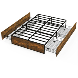 Costway Double Bed Frame with 4 Underbed Drawer - Black - Wilko - thumbnail 3