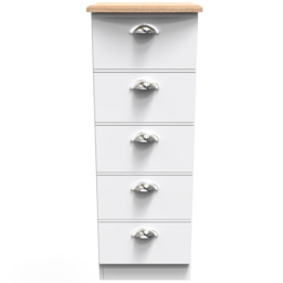 Crowndale Victoria 5 Drawer White Ash and Oak Chest of Drawers - Wilko - thumbnail 3