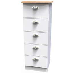 Crowndale Victoria 5 Drawer White Ash and Oak Chest of Drawers - Wilko - thumbnail 5
